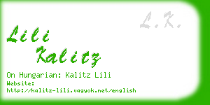 lili kalitz business card